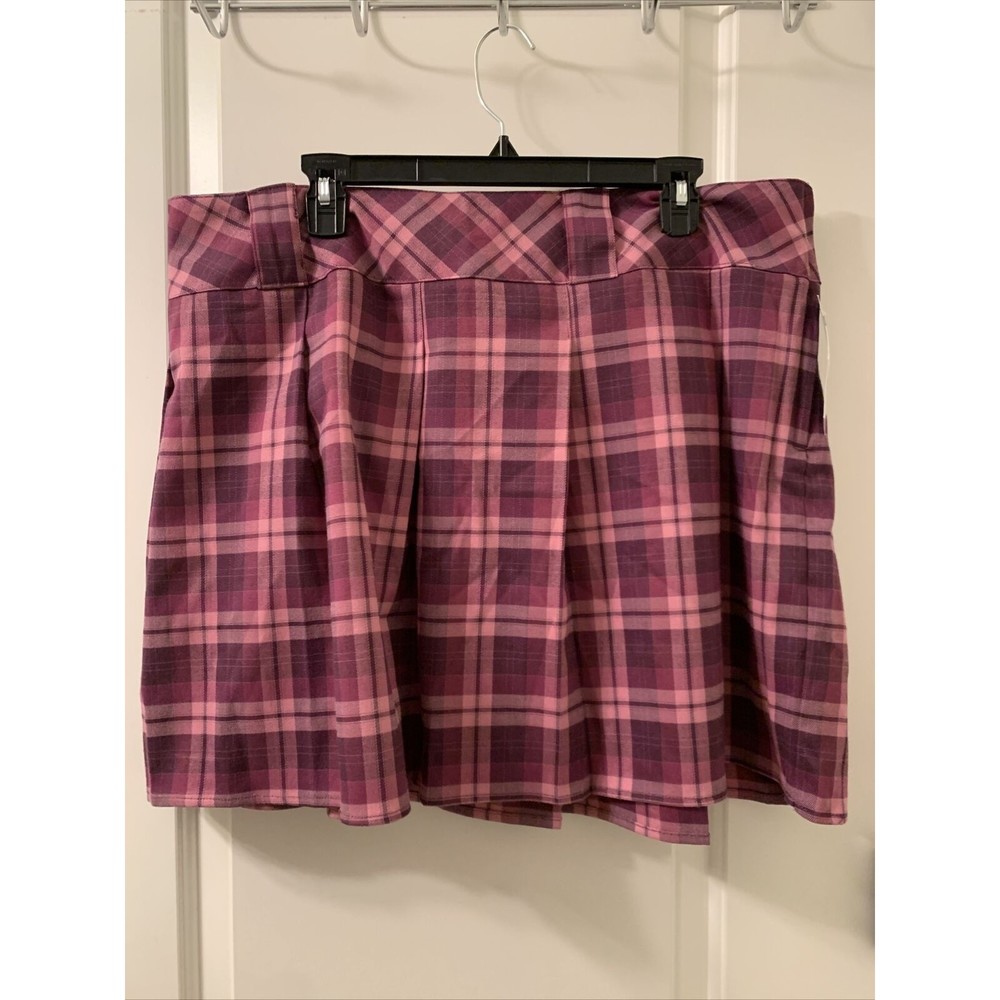 Wild Fable Women's Plaid Mini A Line Tennis Skirt Size XXL Purple